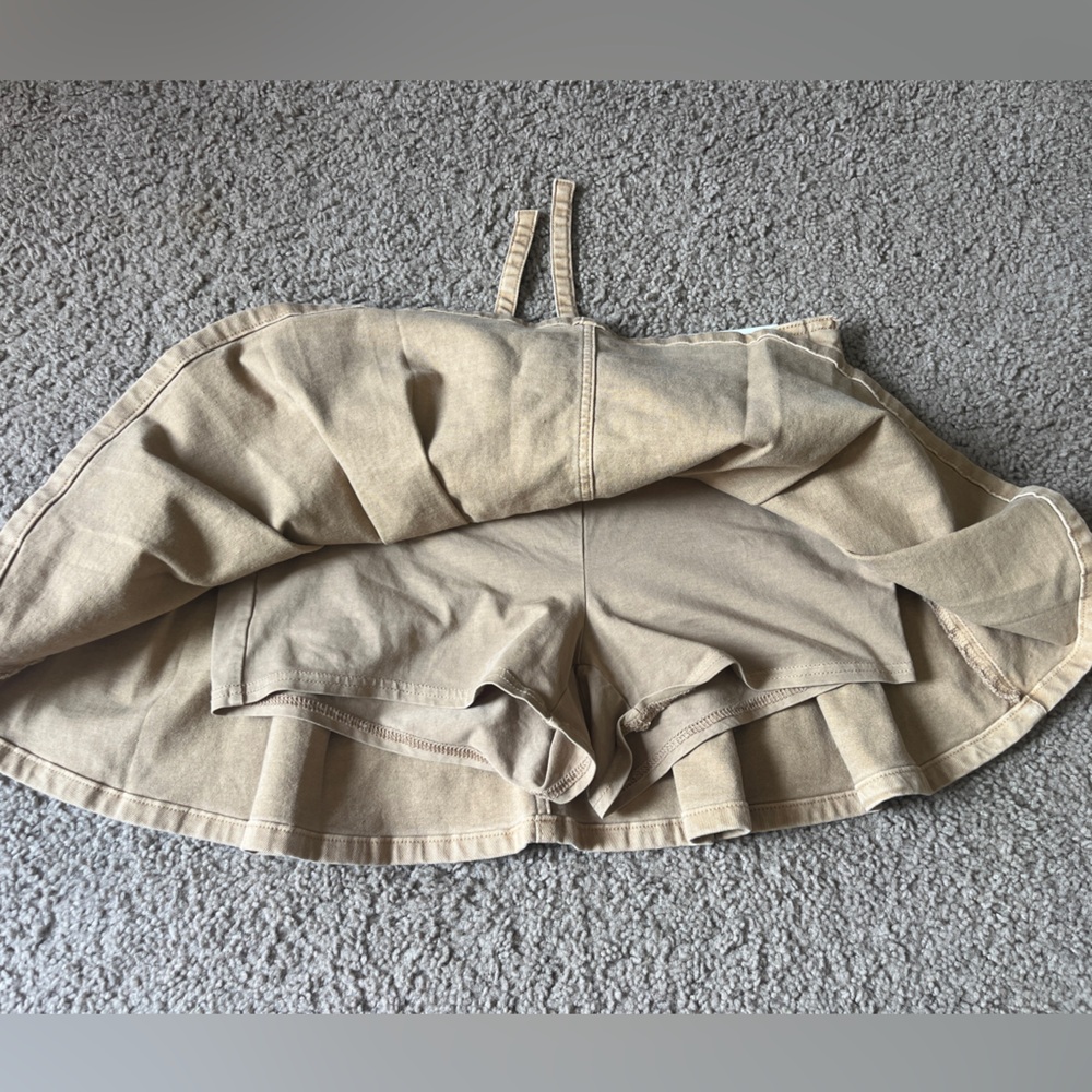 NWT AMERICAN EAGLE Brown/ Khaki Stretch Mid-rise Pleated Mini Skort Women’s US 8 - Picture 11 of 11